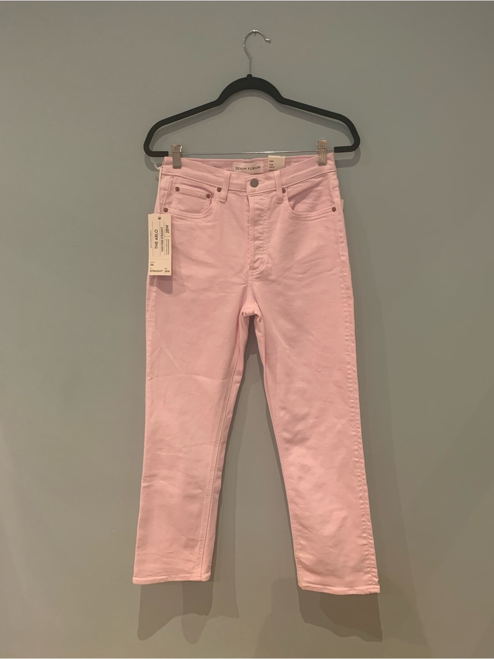 Denim Forum Light Pink Straight Leg Jeans